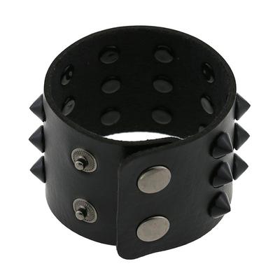 Gotisches Nietenarmband Schwarzes Breites Leder Punk-Armbänder für Damen Herren Goth Girl Manschette Armreif Nietenarmband Unisex Schmuck