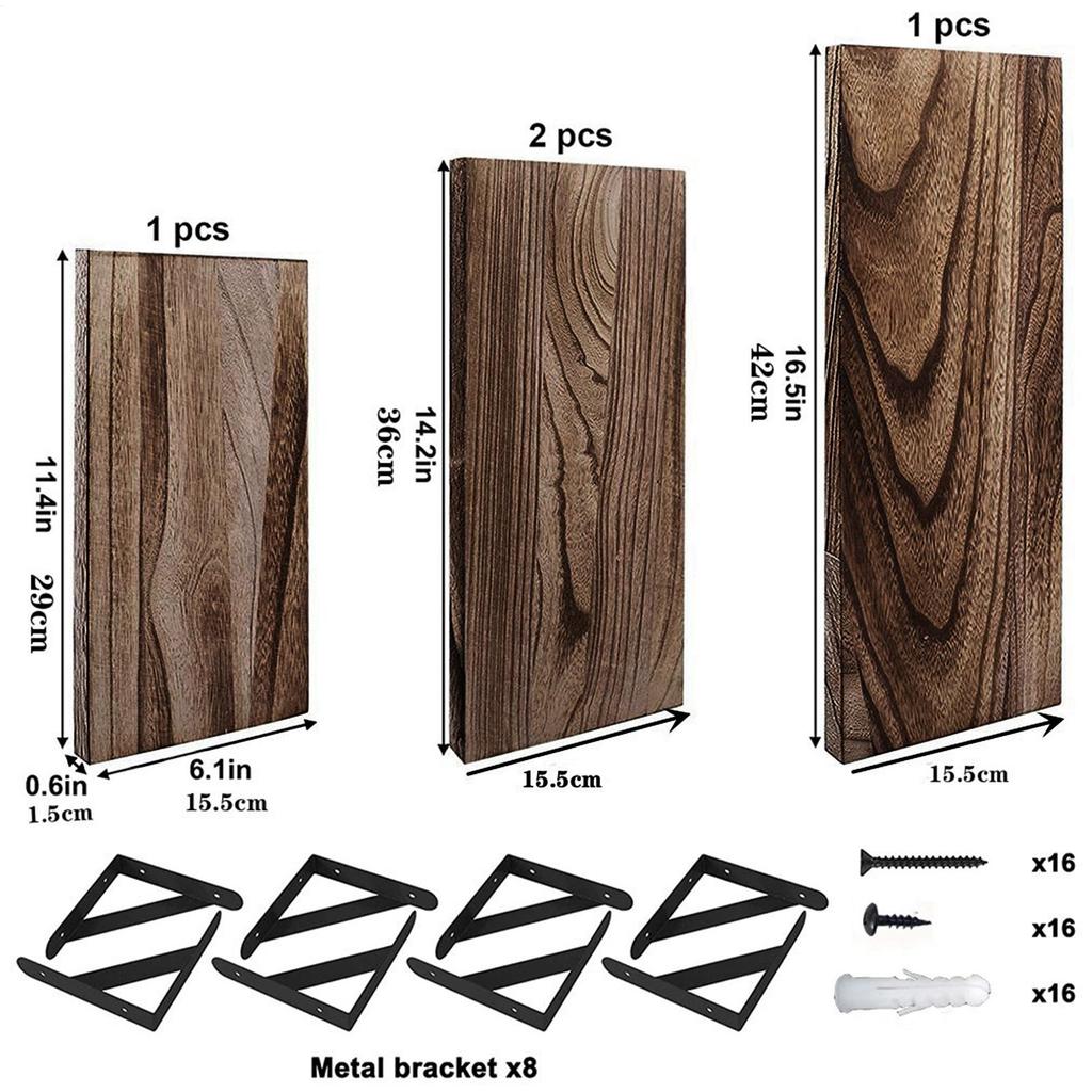 Floating Shelves for Wall Bookshelves Wall Mounted Wood Shelf for Living Room Bathroom Bedroom Kitchen Home Decor