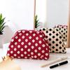 European And American Retro Polka Dot Makeup Bag, Knitted Color-Blocking Large Capacity Portable Cosmetic Pouch