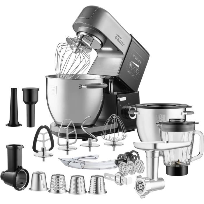 Multifunctionele bakrobot - Sencor - STM 8970 Paul 3 - 1800 W - Roestvrijstalen kom 6,7 L - Blender - Gehaktmolen - 8 snelheden