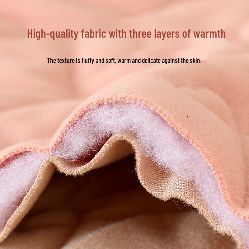 500g Extra Thick Fleece-Lined Quilted Thermal Set for Men & Women - Middle-Aged & Elderly