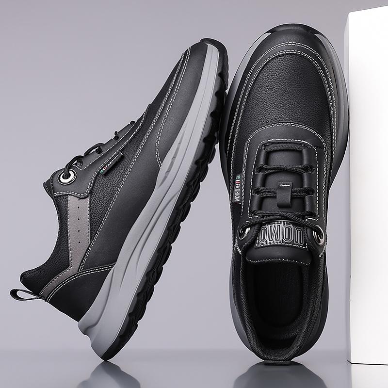 Classic Men'S Leather Sneakers Comfortable Casual Shoes For Daily Wear Fashionable Male Sports Footwear Outdoor Treking Trainers