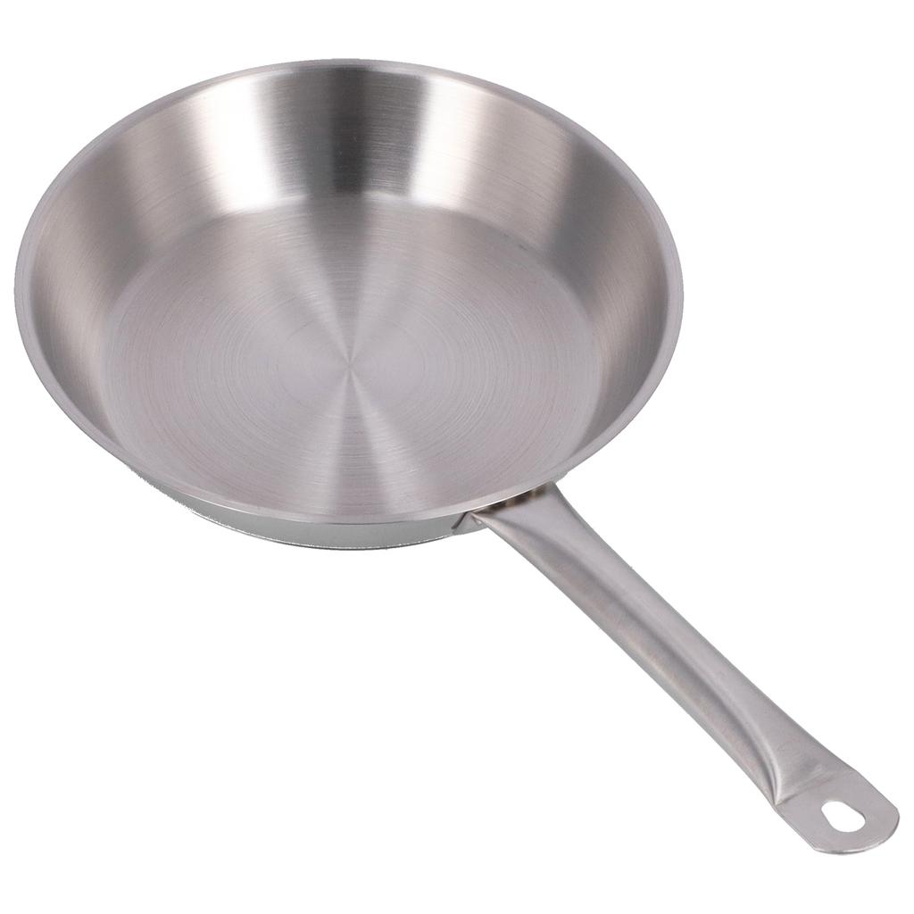 Frying Pan 304 Stainless Steel Bottom Single Handle Dishwasher Safe Oven Safe Sanding Frying