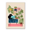 Black Cat Poster Canvas Painting Lovers Gift Wall Art Mural House Potted Plant Print Picture Living Room Home Decor Frameless