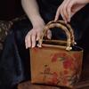 IELGY original design fragrant cloud yarn bamboo cheongsam handbag, new Chinese style retro Hanfu bamboo handle handbag