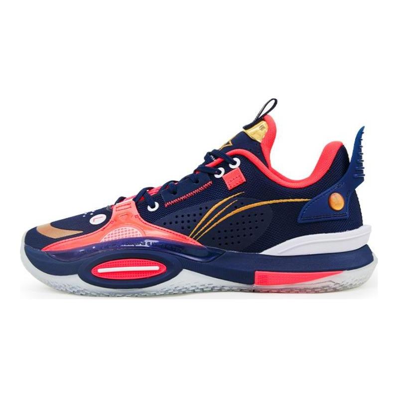 Li Ning All City 10 Basketball Shoes Men's Low Top Blue/Red ABAS009-25
