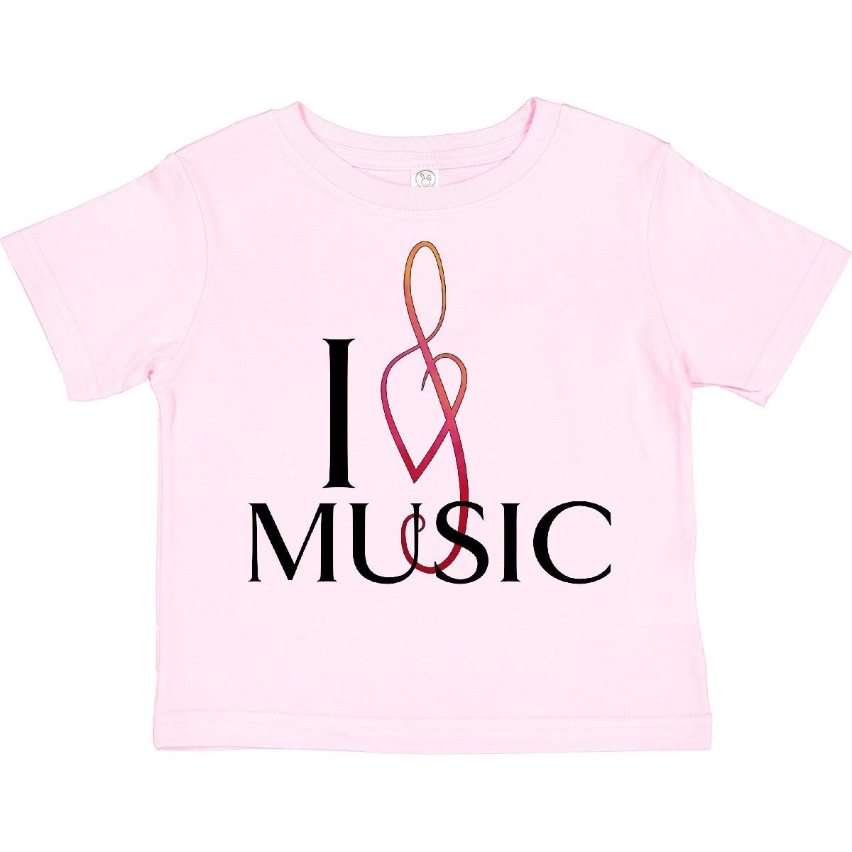 Inktastic I Love Music Toddler T-Shirt Treble Clef Tunes Songs Heart Play Sing 150