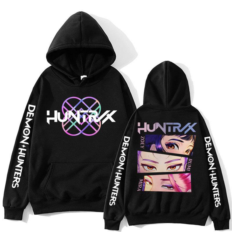 Kpop Anime Demon Hunters Huntrix Girls Hoodie Men Women Fashion Aesthetic Sweatshirt Oversized Fleece Y2k Long Sleeve Streetwear