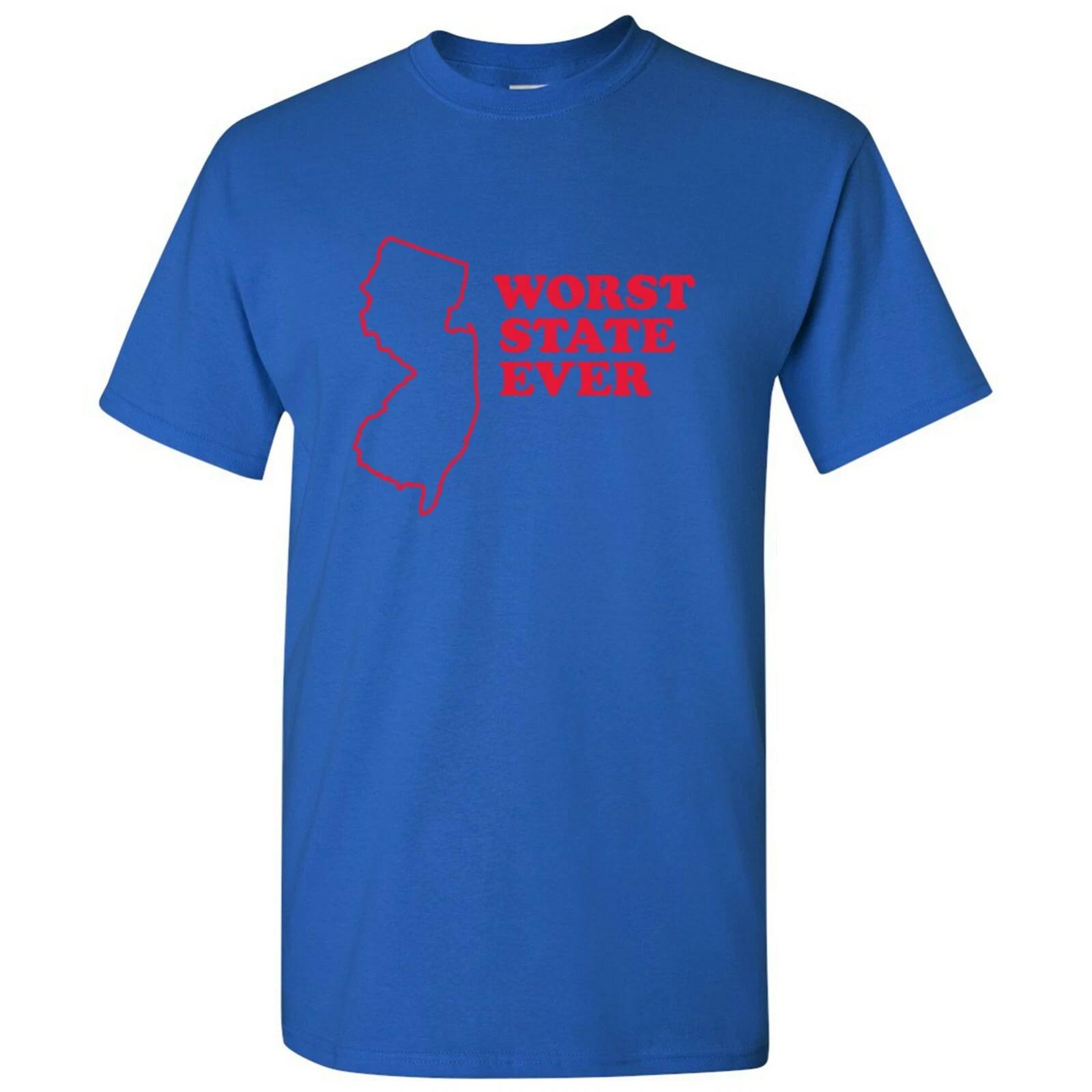 

New Jersey Worst State Ever - Hometown Sports Team Rivals T-Shirt - Royal 2XL