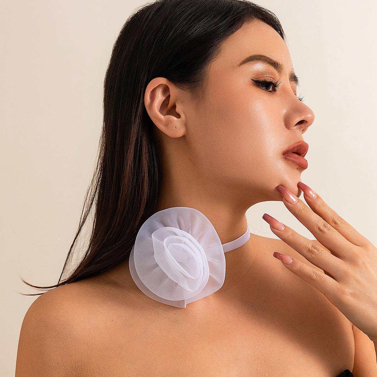 

Горячо продаваемый чокер-роза винтажная бижутерия, ожерелье-воротник с объемным цветком ручной работы для женщин