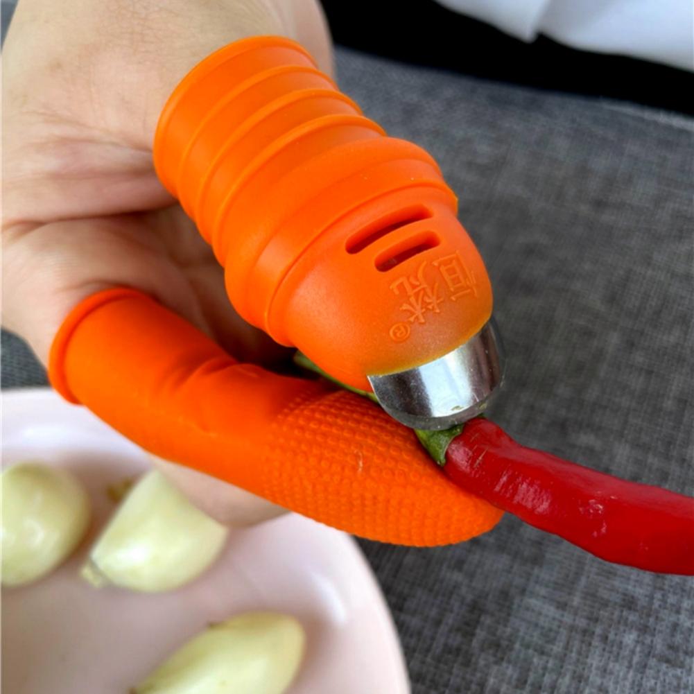Silicone Thumb Knife Finger Protector Metal Fingernail Gears Cutting  Plant Vegetable Flower Garden Blade Scissors Kits 1/10Pcs