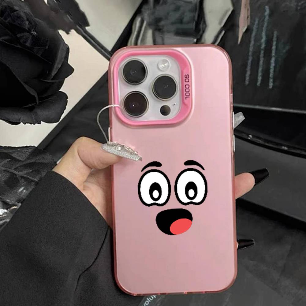 Kawaii Emoji  Phone Case For iPhone17, 16,15,14,13,12 Pro Max white Candy Matte Shockproof Cover