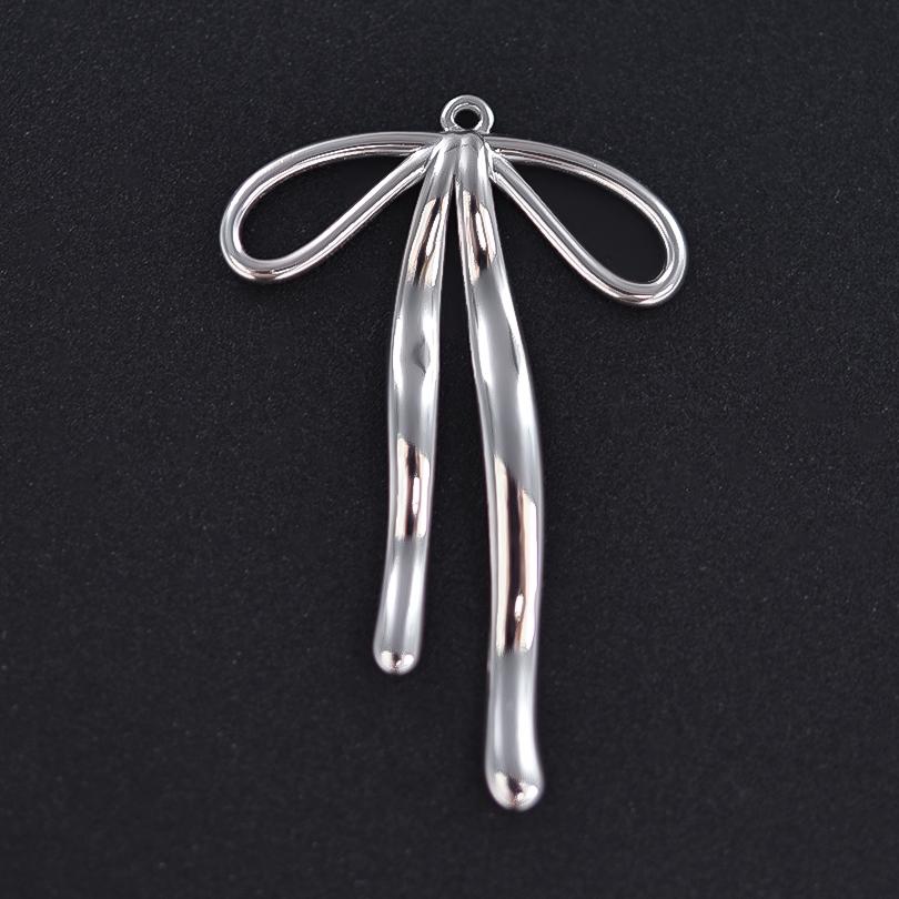 5pcs Girl Bows Pendant Fashion Stainless Steel Pendants For Jewelry Making Charm Handmade Necklace Earrings Bracelets Materials