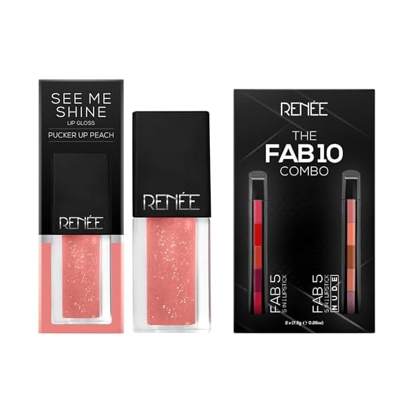 

RENEE See Me Shine Lip Glossy - Pucker Up Peach 2,5 мл і Fab 10 Combo