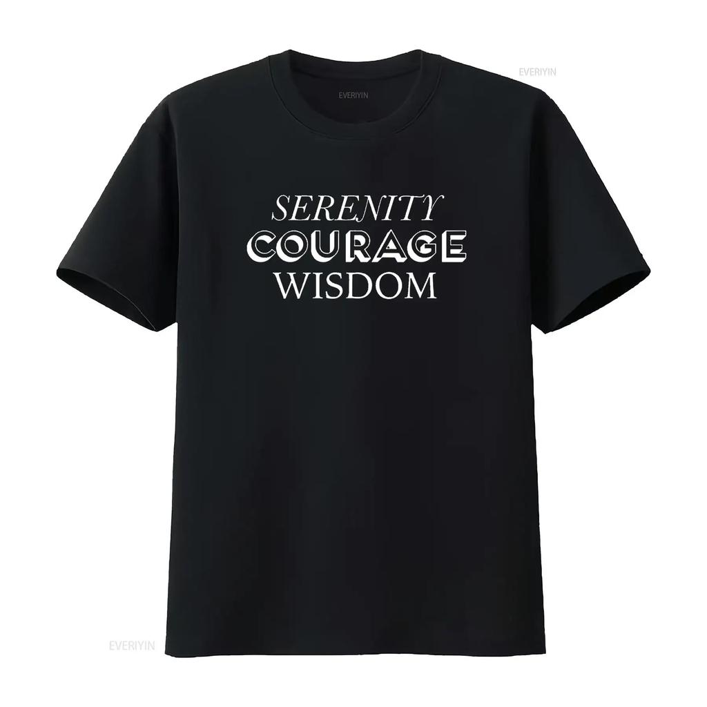Serenity Courage Wisdom Spiritual Religious T Shirt vintage Washed Top For Everyday Wear streetwear Soft Stretched Casual