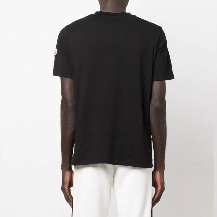 Moncler SS22 Letter Print Crew Neck Short Sleeve T-Shirt Men Tops Black H10918C00038829H8999