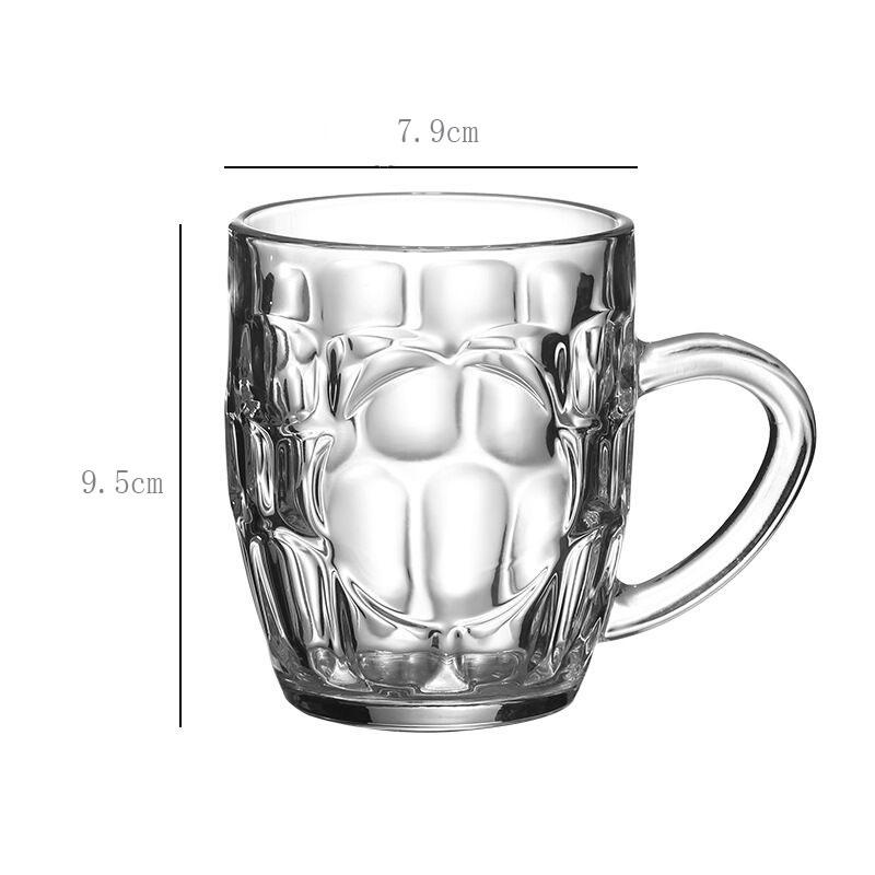 

Кружка для пива 260 мл с ручкой, рельефная для мамы на День матери, чашка для ежедневного питья и заваривания чая с текстурированной стеклянной ручкой, подарок 1pcs