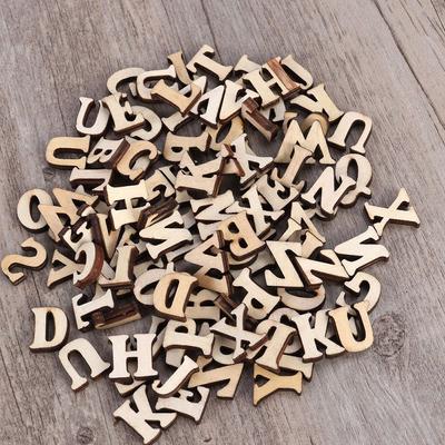DIY Decoration Scrapbooking Crafts Wood Sign Unfinished Wooden Letters Tile Alphabet Cutting Discs