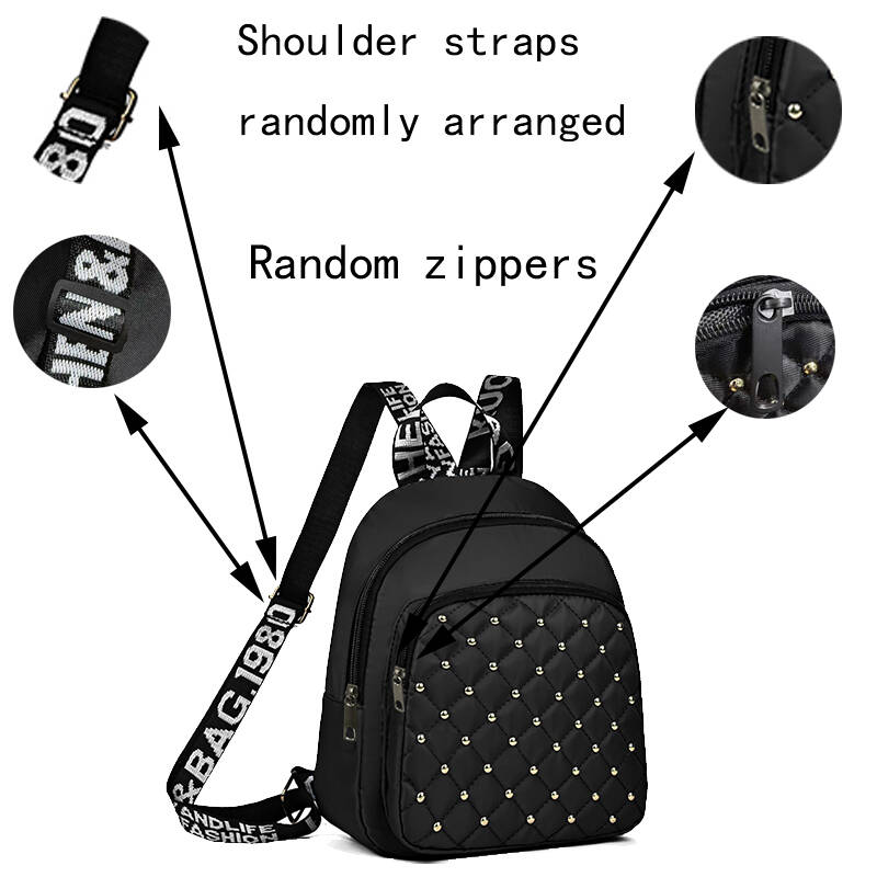 Chic Stylish Studded Backpack Multi-Color Quilted Adjustable-Strap Lightweight for Daily Commute Casual Functional Stylish Bag