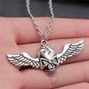 Eagles Gothic Skull Pendant Antique Bronze Metal Bridal Collar Necklace High Quality Statement Piece