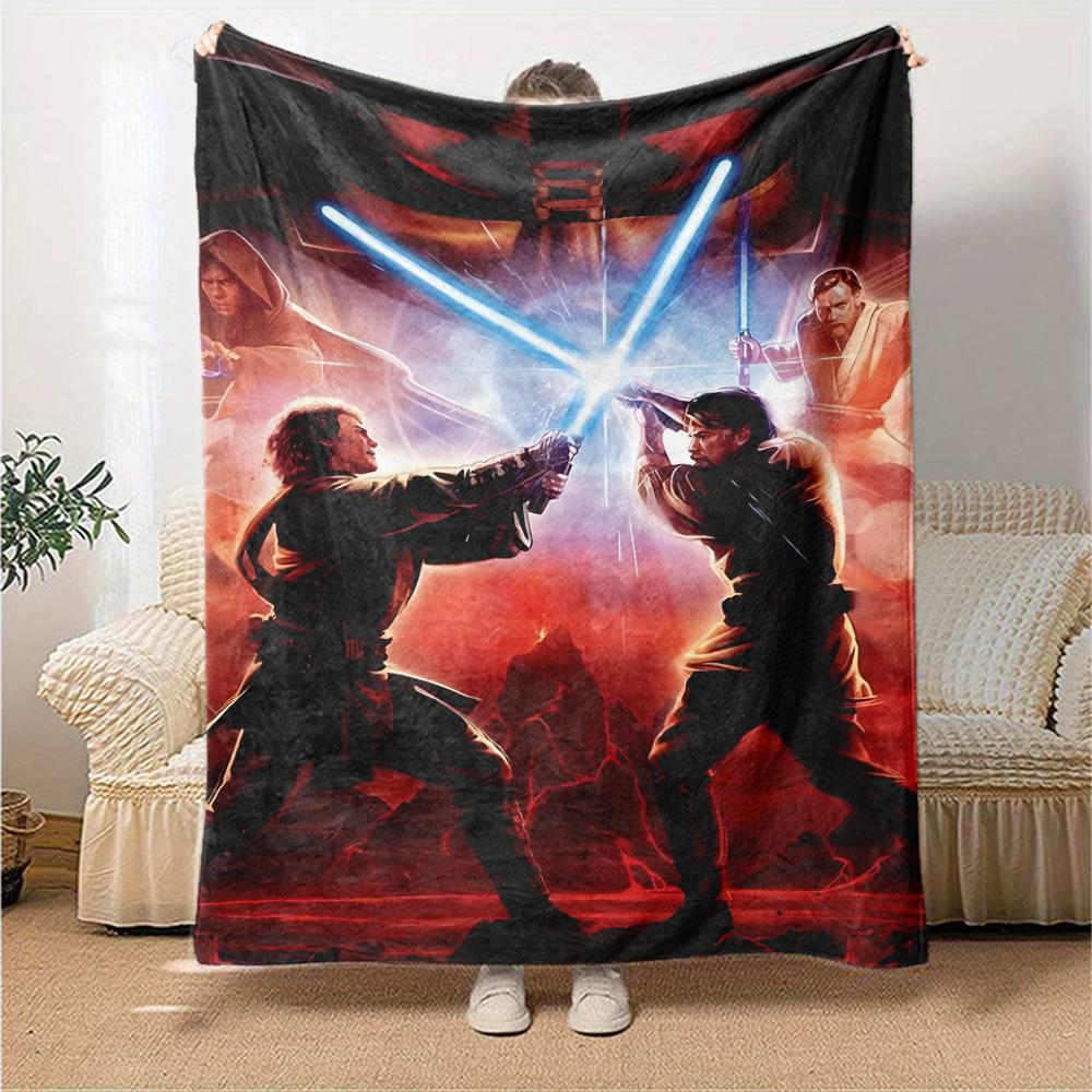 Star Wars Blanket Soft Warm Cozy Great for Office Livingroom Chair Four Seasons Multipurpose Modern Ideal Gift for Friends Family Couples Picnic