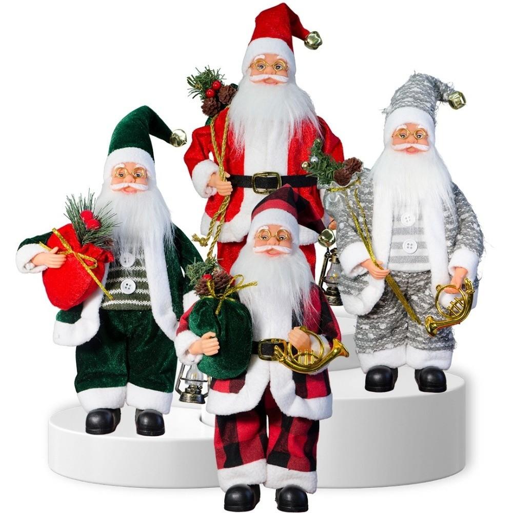 Creative 13inch Santa Claus Decorations Soft Standing Santa Claus Santa Claus Window Decoration Velvet Xmas Tree Ornament