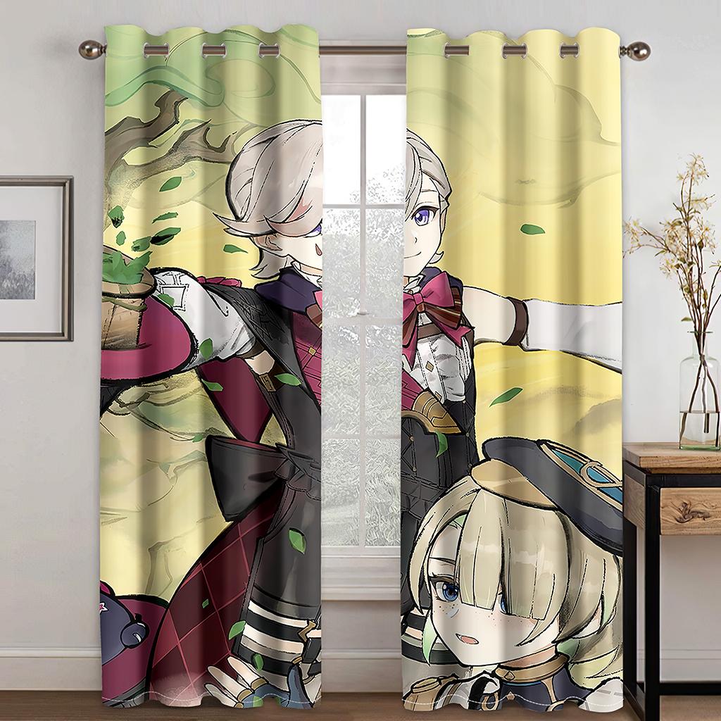 3D kreslené postavičky Sexy Beauty Curtain 2 Panel Obývací pokoj Ložnice Studovna Dětský pokoj Dekorativní závěsy
