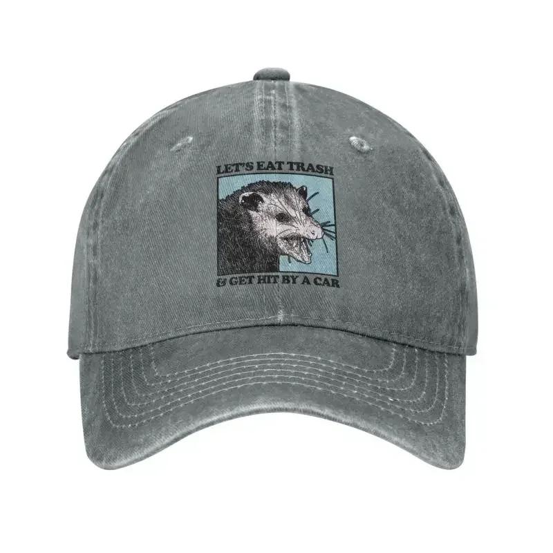 Lets Eat Trash Get Hit By A Car Baseball Cap Hip Hop WoUnisex Unisexs Adjustable possum lovers Dad Hat Spring Adjustable Cap