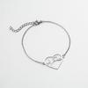Mother's Day Geometric Heart Pendant Bracelet, Stainless Steel ECG Design