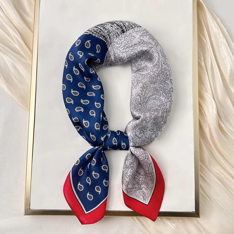 Foulard Quadrato in Seta a Pois di Lusso Fasce per Capelli Hijab da Donna Foulard da Collo Sciarpa di Raso Femminile Fascia per Capelli Wraps alla Moda Bandana