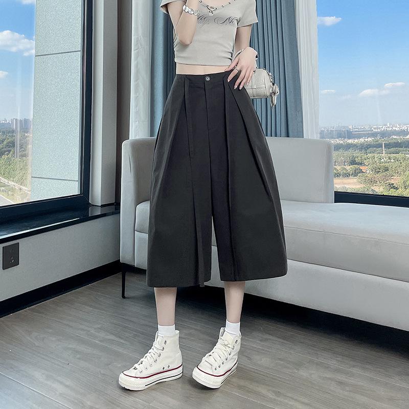 

Women s High-Waisted Wide-Leg Cropped Pants - Slimming, Versatile, and Lightweight for Spring and Summer 2XL армия зеленый