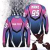 Maglietta a Maniche Lunghe Personalizzata con Gradiente per Motocross Giovani Adulti Nome Numero Pilota Personalizzato T-Shirt Moto da Cross Moda Race T-Shirt 3D