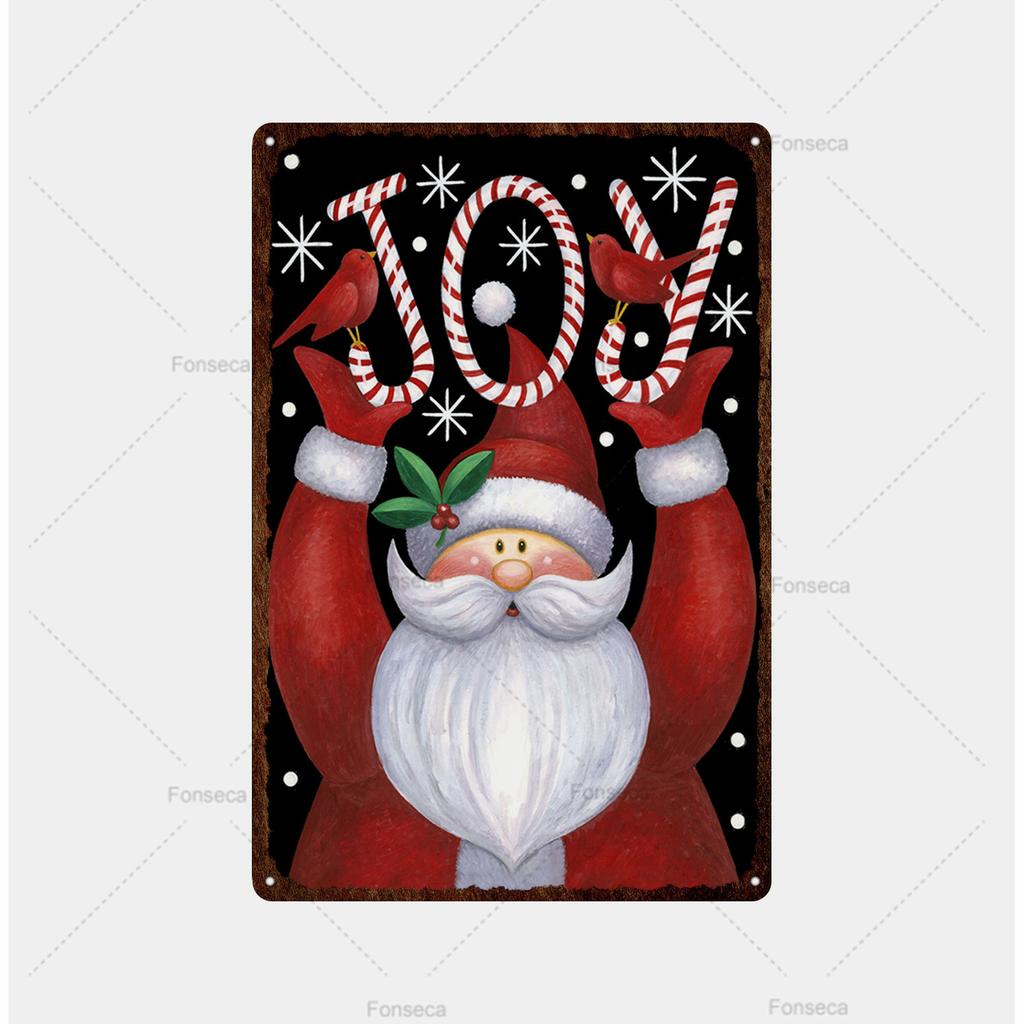 Santa Claus Snow View Metal Sign Vintage Tin Sign Metal Vintage Bar Vintage Wall Decoration Bar Club Metal Poster