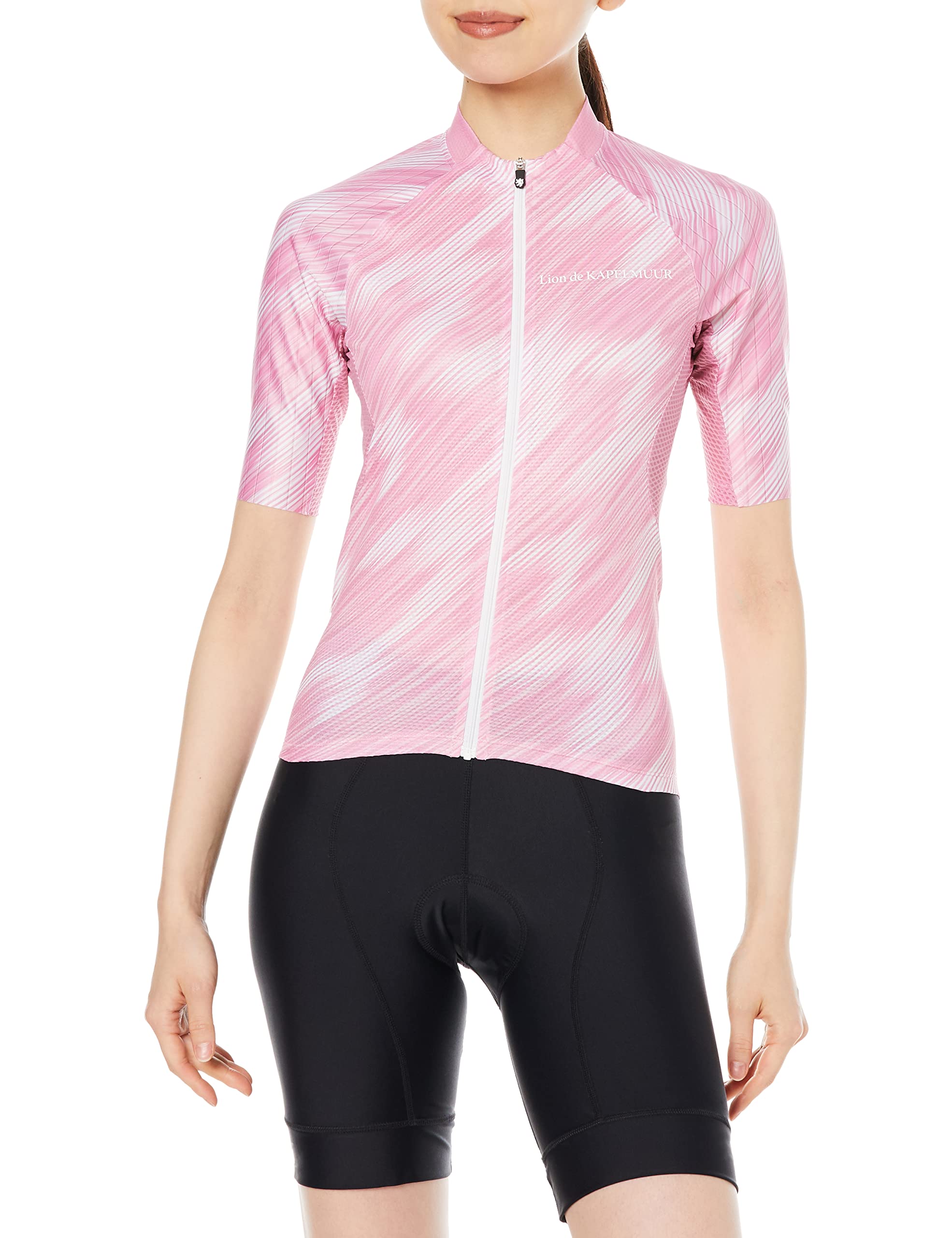 

Lion de Capelmuur Gazelle 3 Oblique Short Sleeve Cycling Jersey with Raw Size 34 Women s Cuffs, Pink,