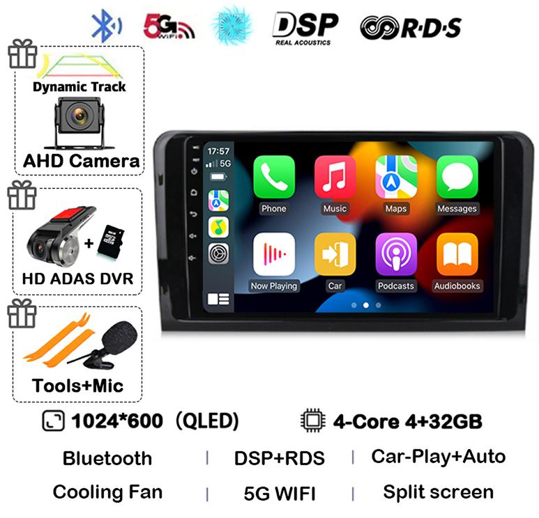 Android 14 Auto CarPlay Car Radio For Mercedes Benz W164 ML GL 2005 - 2012 GPS Multimedia Video Player Stereo 2Din DVD Head Unit