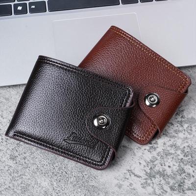 Men's Casual Multi-Card Short Wallet with Coin Purse and Double-Line Card Holder