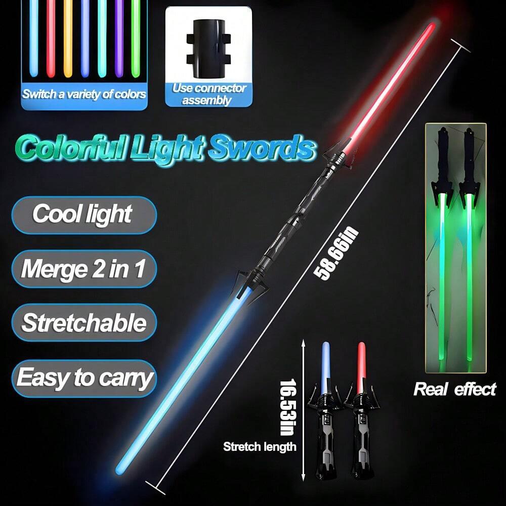Holiday props sword Toy Scalable Star Light Sword Luminous Fluorescent Rod Laser Rod Children's Sword Toy War Gift Outdoor Toys