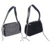 Large Capacity Rhinestone Handbag Zipper Chain Shoulder Bag Retro Small Square Bag  Party