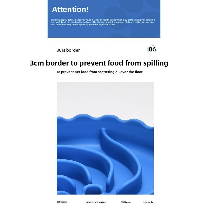 Dog Slow Eating Bowl Food-grade Silicone Pet Dog Bowl Large Dog Anti-choking Bowl