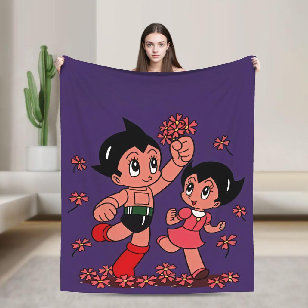 Warm Soft Blanket Picnic Astro Cartoon Boy Bedding Throws Flannel Bedspread For Home Decor Pattern Sofa Bed Cover