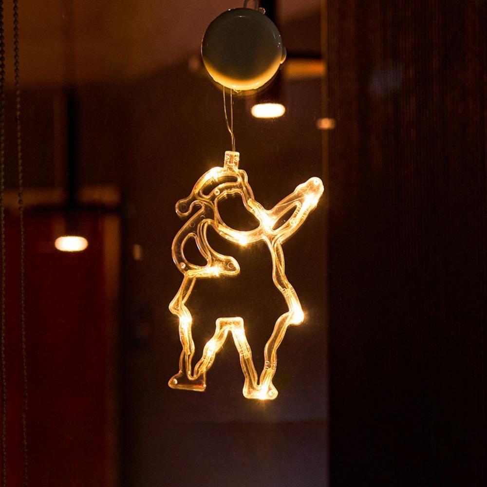 Suction Cup Snowflake Light Warm Light Christmas Decoration  Holiday Lighting