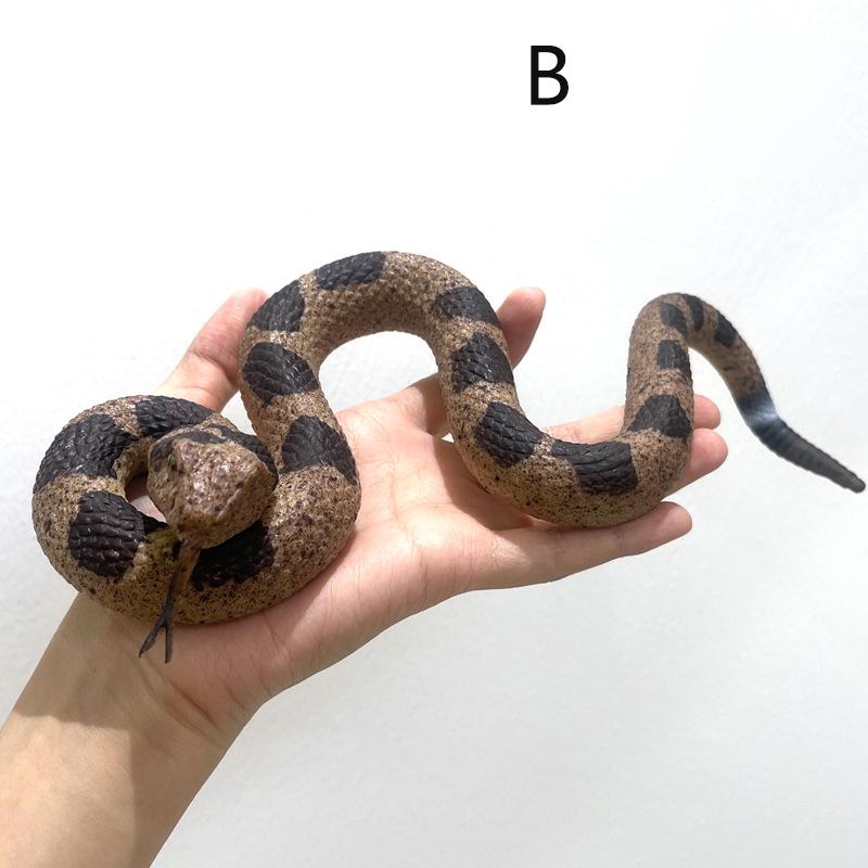Realistic Fake Snakes Toy Rubber Rattlesnake Snake Scare Birds And Squirrels Tricky Model Snake Toys Halloween Decoration Props