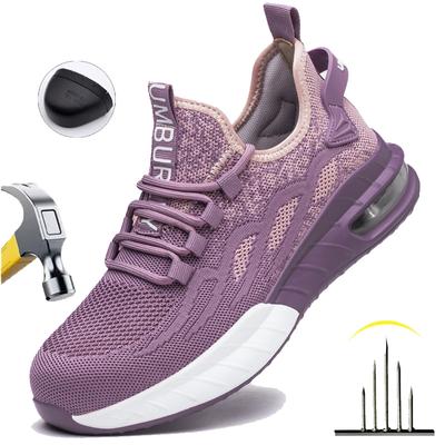 Women Work Safety Shoes With Steel Toe Female Breathable Sneakers Smash-proof Puncture-proof Safety Working Boots Hiking Shoes