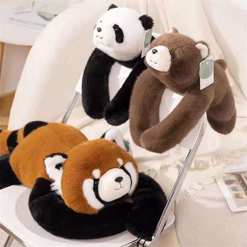 Plush Animal Pillow: Panda, Koala, Raccoon, Dinosaur, Cuddly Sleeping Companion for Children