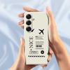 For Samsung Galaxy S25 Case Boarding Ticket Pattern Printing Straight Edge TPU Phone Back Cover
