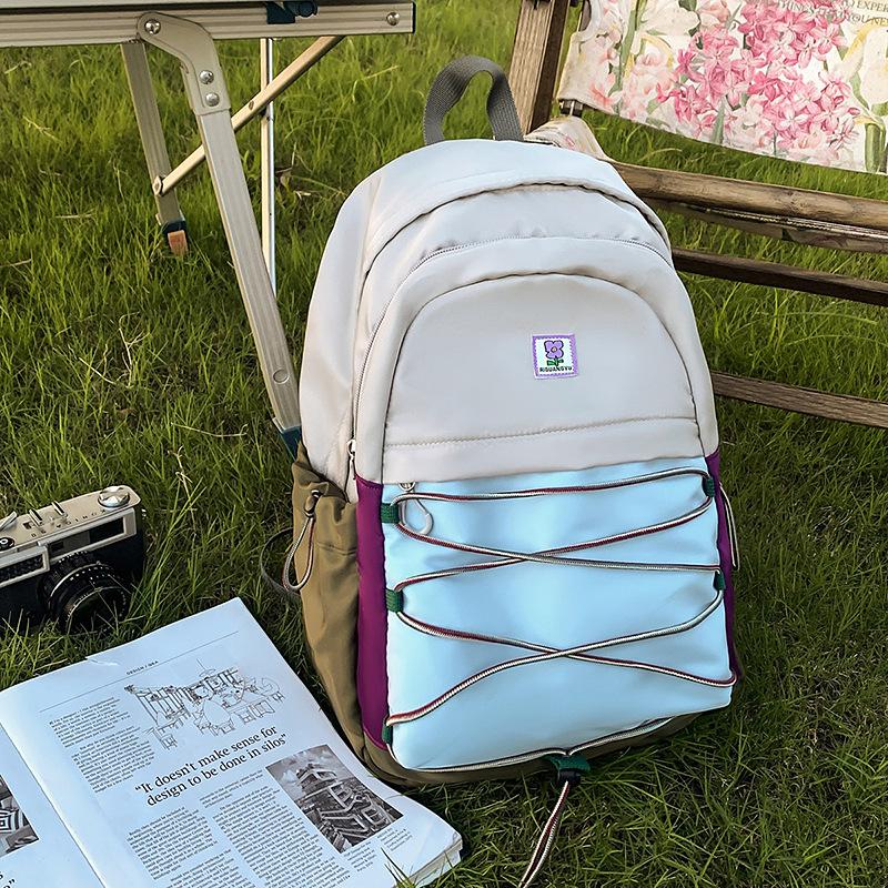 Schulrucksack Mori ins neuer hochwertiger frischer kontrastierender Spleiß-Rucksack Paar leichter Reise-Rucksack mit großem Fassungsvermögen