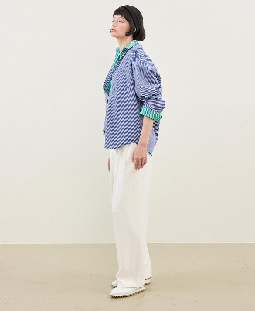 LAFELSORTOF Embroidered Point Striped Shirt