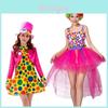 Clown Cosplay Costume For Adults With Polyester Fabric Perfect For Themed Parties And Performances