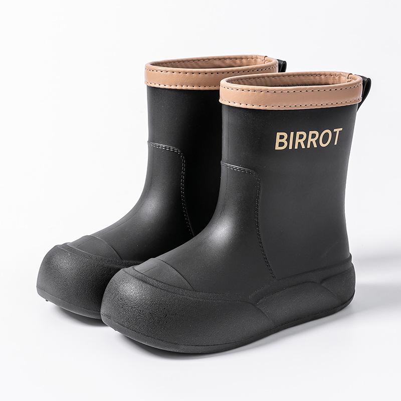Water shoes Japanese flat rain boots rain shoes girls short tube anti-medium tube water boots