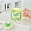High-Value Cartoon Ceramic Cup With Lid Household Cute Couple Coffee Cup Creative Souvenir